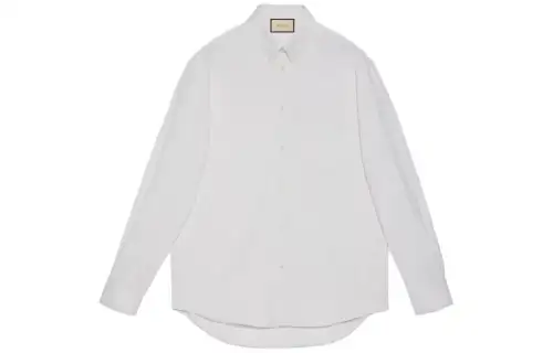 GUCCI Shirts Men's White Pointed Collar Moderate Other
