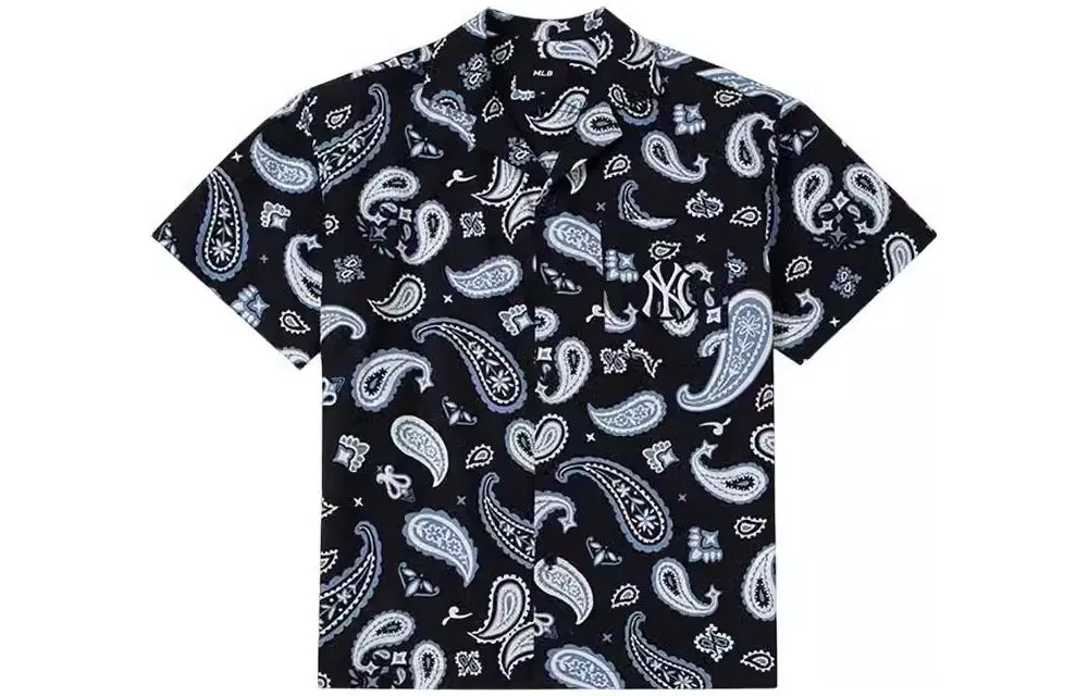 MLB Cashew Flowers Shirts Unisex Black Lapel Moderate Other