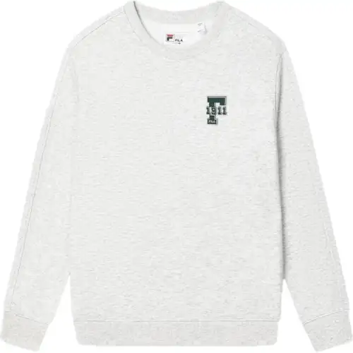 FILA ORIGINALE Fleece Lined Loose Fit Knitted Fabric Long Sleeved Sweatshirt Unisex Moon Whisper Heather Gray