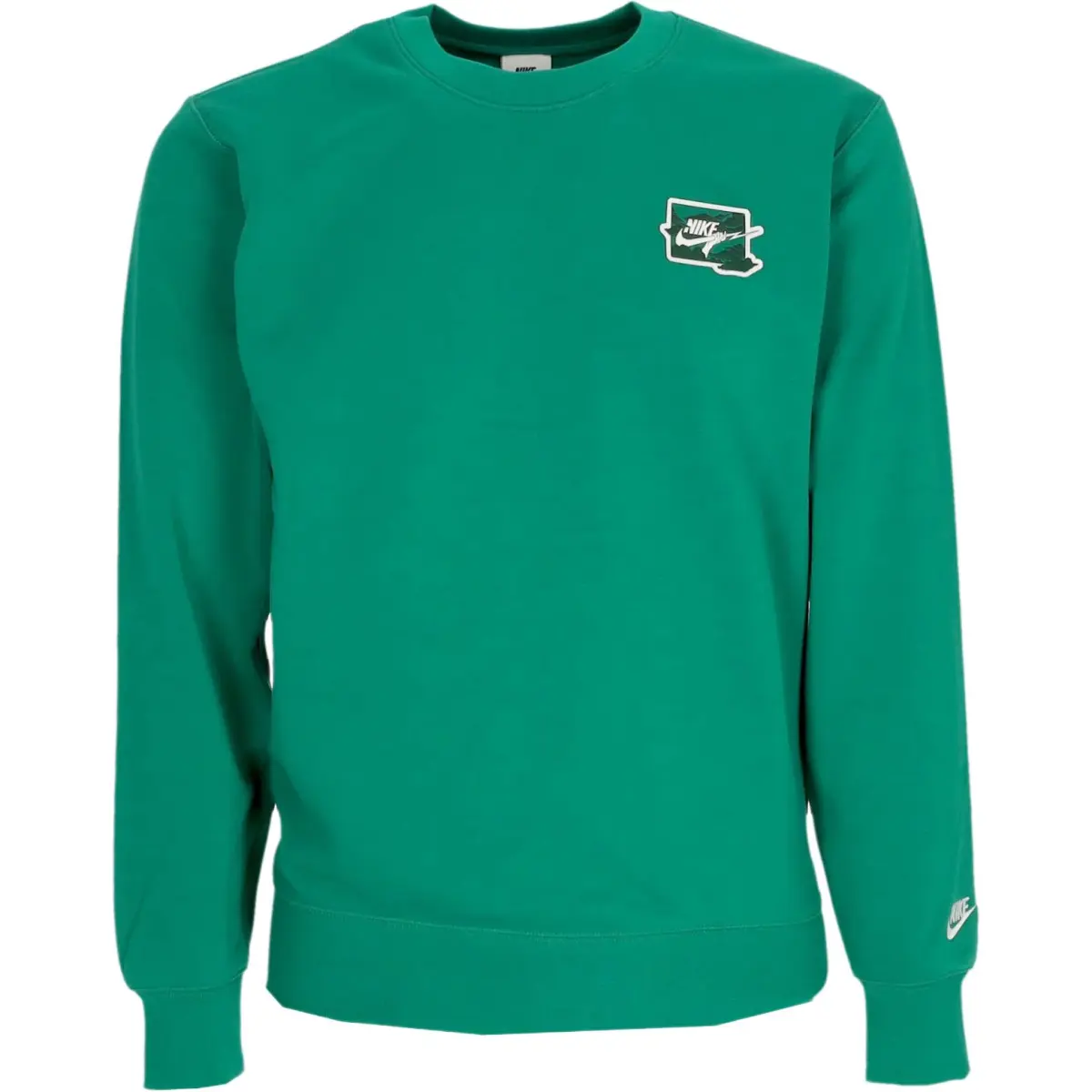 Nike Sweatshirts Men's Green Crew Neck Moderate