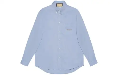 GUCCI Shirts Men's Blue Lapel Moderate Other