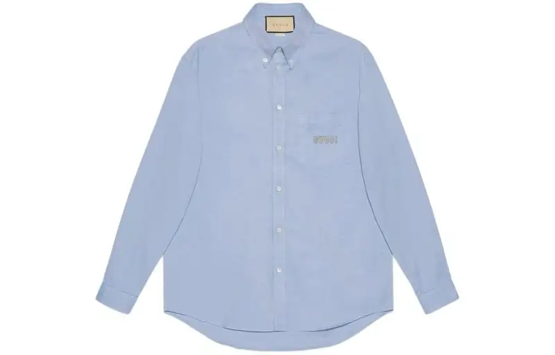 GUCCI Shirts Men's Blue Lapel Moderate Other