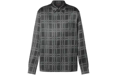 LOUIS VUITTON Shirts Men's Gray Lapel Moderate Other