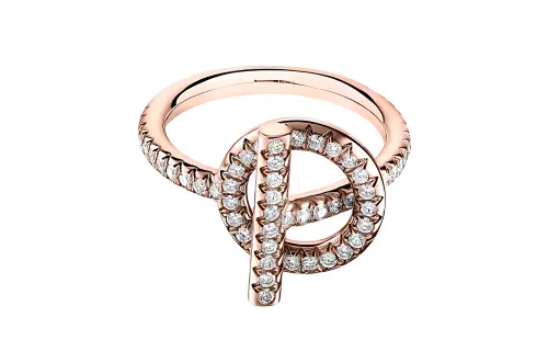 HERMES 18K Rose Gold Rings Women's Rose Gold
