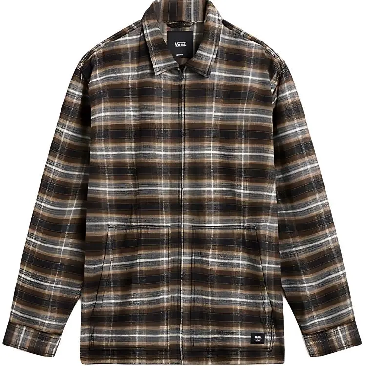 Vans MONTWOOD Shirts Men's Brown Lapel Moderate Straight Fit