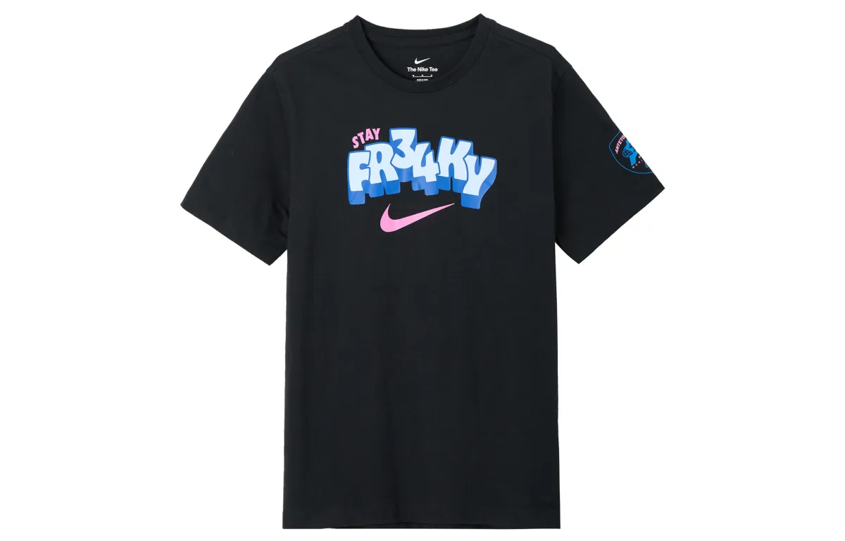 Nike T-Shirts Men's Black Crew Neck Moderate