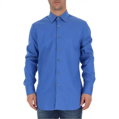 PRADA Shirts Men's Blue Pointed Collar Moderate Other