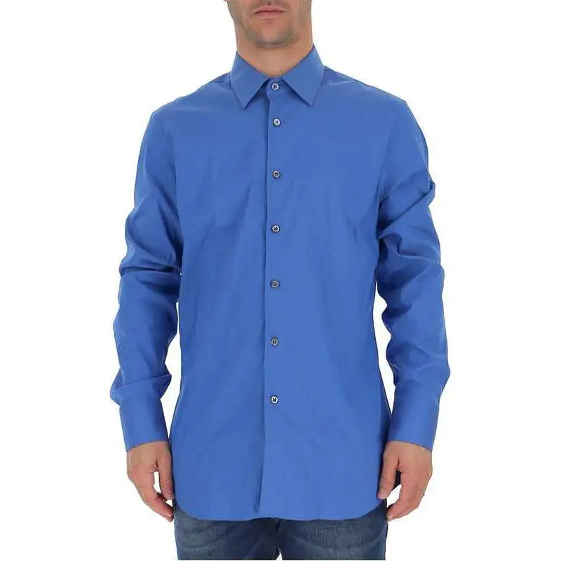 PRADA Shirts Men's Blue Pointed Collar Moderate Other