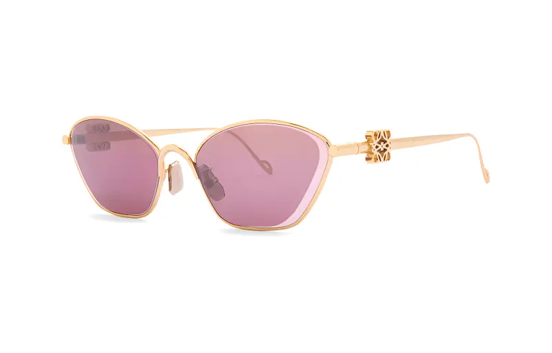 LOEWE Alloy Irregular Shape Sunglasses Women's Gold