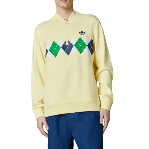 Adidas Originals Argyle Printed 1/4 Zip Sweatshirt