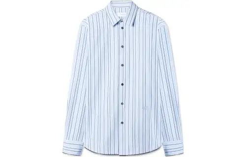 OFF-WHITE zip-embellished striped cotton shirt