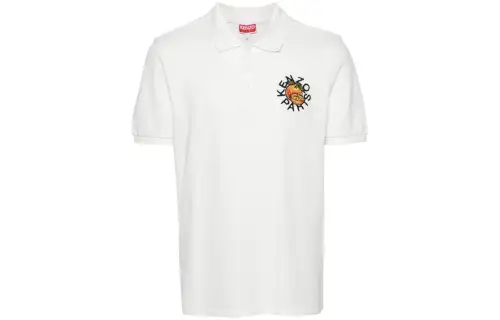 KENZO Orange Embroidered Polo Shirt