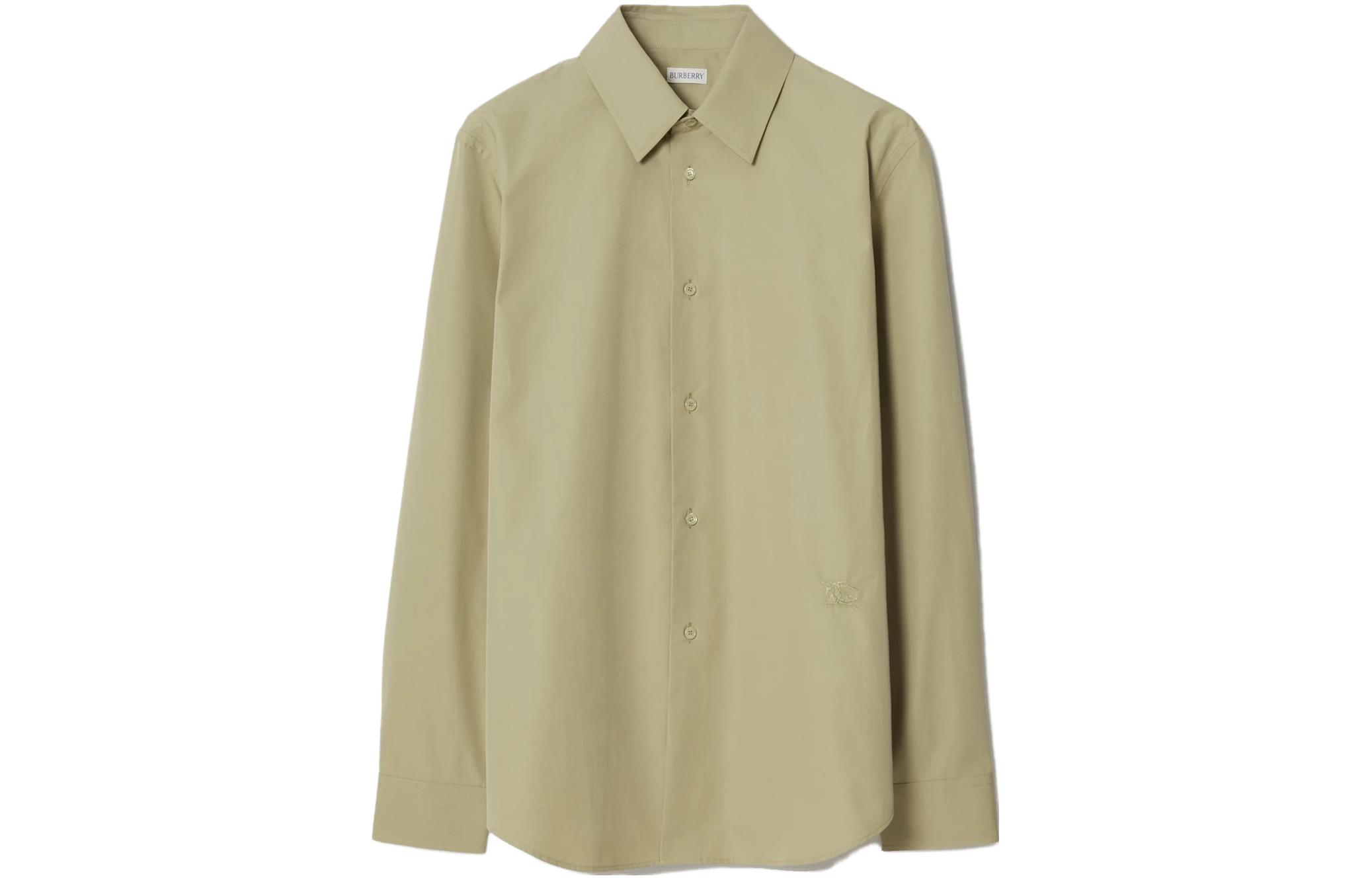 Мужская рубашка Burberry с эмблемой (зеленая)