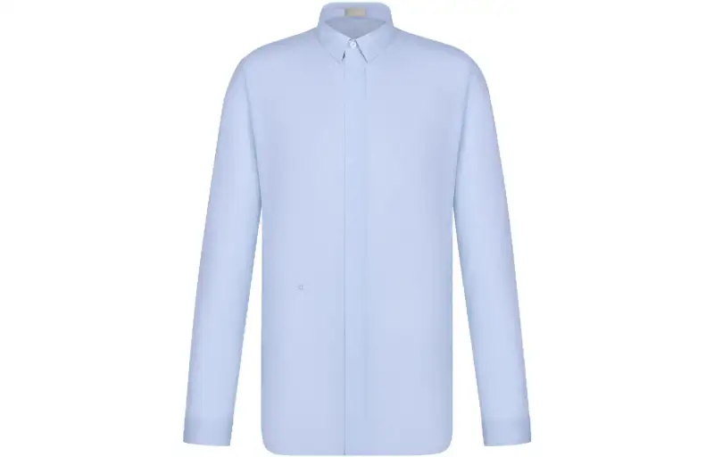 DIOR Shirts Men's Light Blue Square Collar Moderate Other