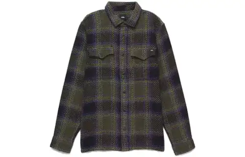 Vans SAVIANO Shirts Men's Green Lapel Moderate Other