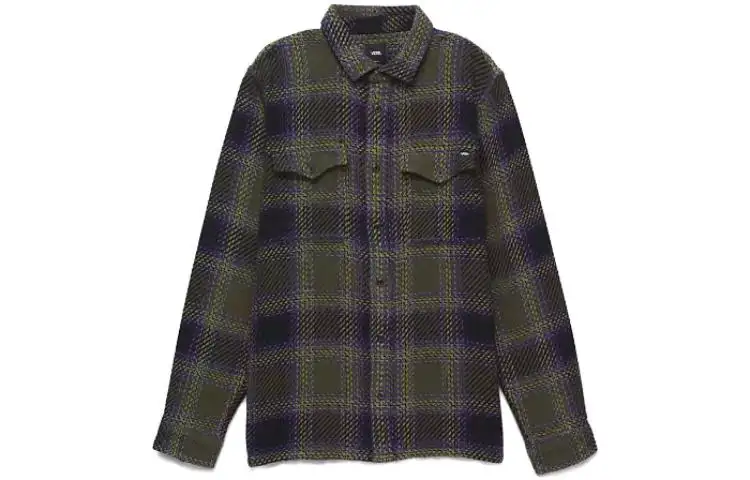 Vans SAVIANO Shirts Men's Green Lapel Moderate Other