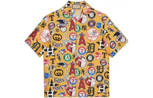 GUCCI Shirts Men's Yellow Lapel Moderate Shirt