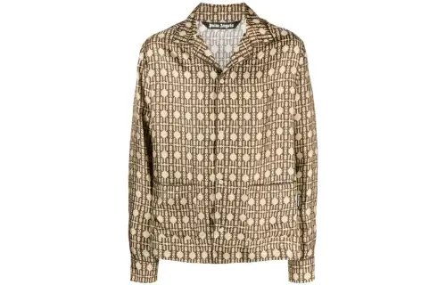 Palm Angels monogram-print silk shirt