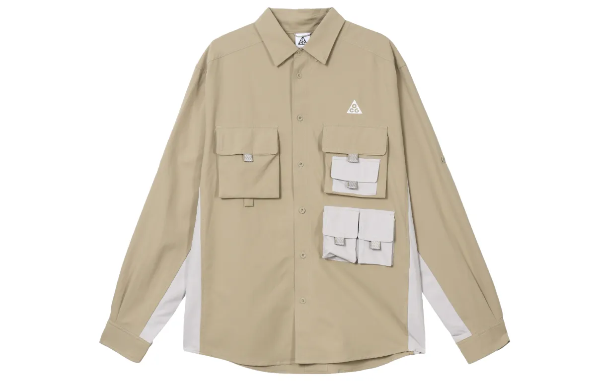 Nike ACG Shirts Men's Khaki Lapel Moderate