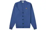 KENZO Sweaters Men's Blue V Neck Moderate Cardigan