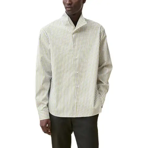 HERMES Shirts Men's Anis Stand Collar Moderate Other
