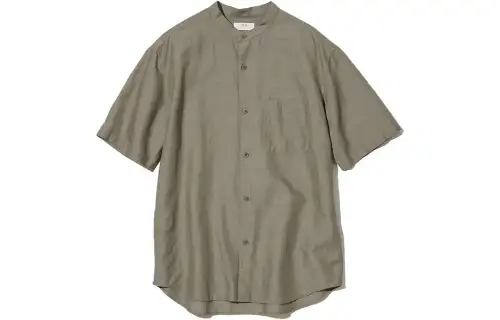 UNIQLO Shirts Unisex Dark Olive Stand Collar Moderate Other