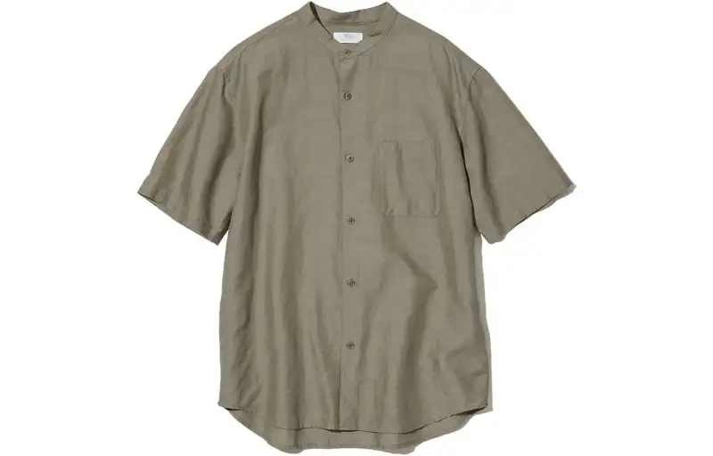 UNIQLO Shirts Unisex Dark Olive Stand Collar Moderate Other