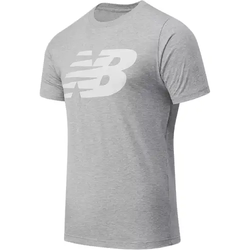 New Balance T Shirts Men's Gray Crew Neck Straight Fit