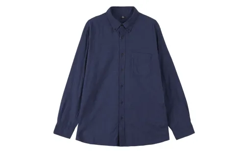 UNIQLO Shirts Unisex Sea Blue Pointed Collar Moderate Other