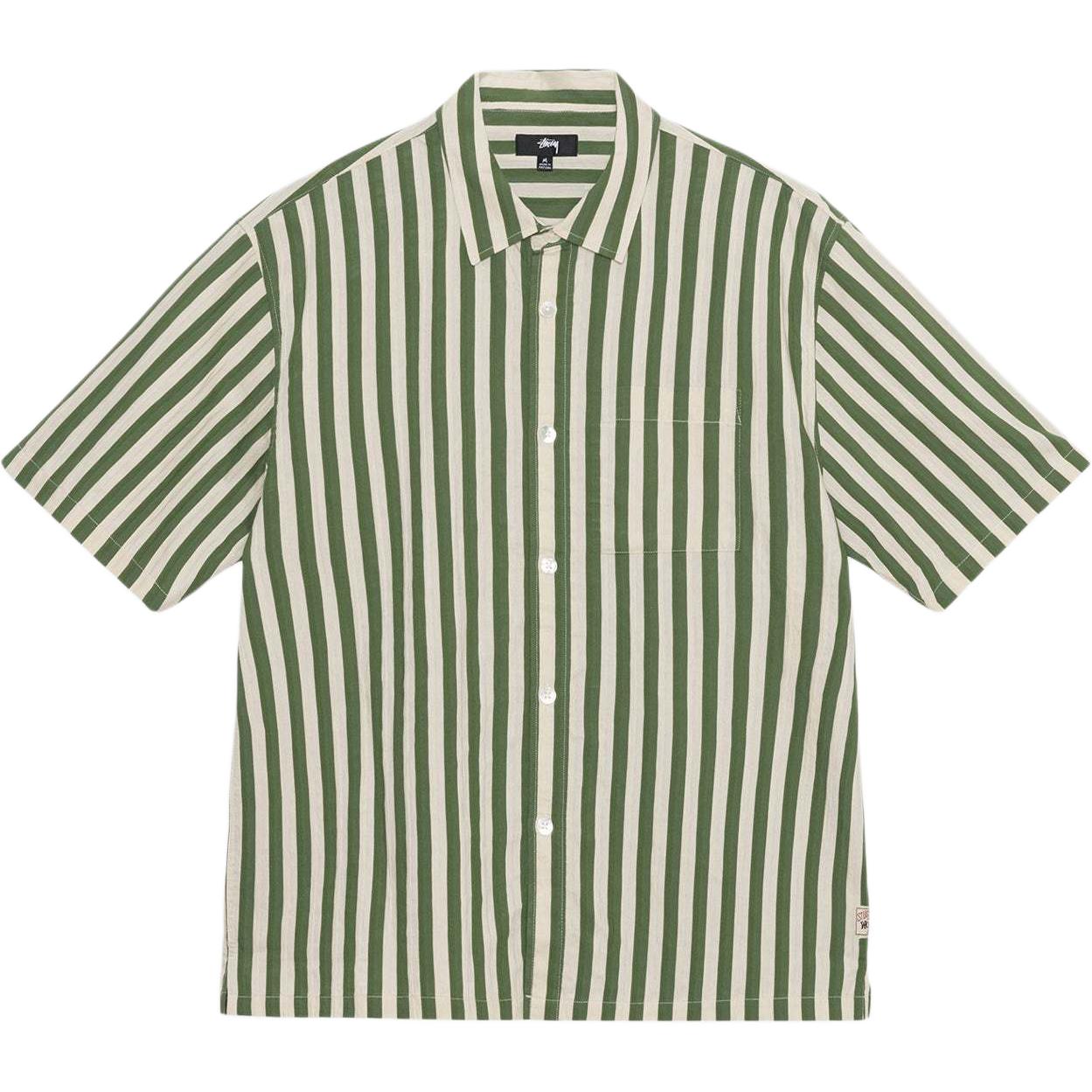 Рубашка Stussy SS24 BOXY FLAT HEM SHIRT STRIPED (полосатая)