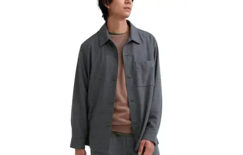 UNIQLO Shirts Unisex Sky Gray Lapel Moderate Other