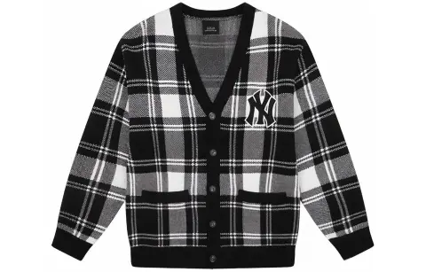 MLB Sweaters Unisex Black V-neck Moderate Cardigan