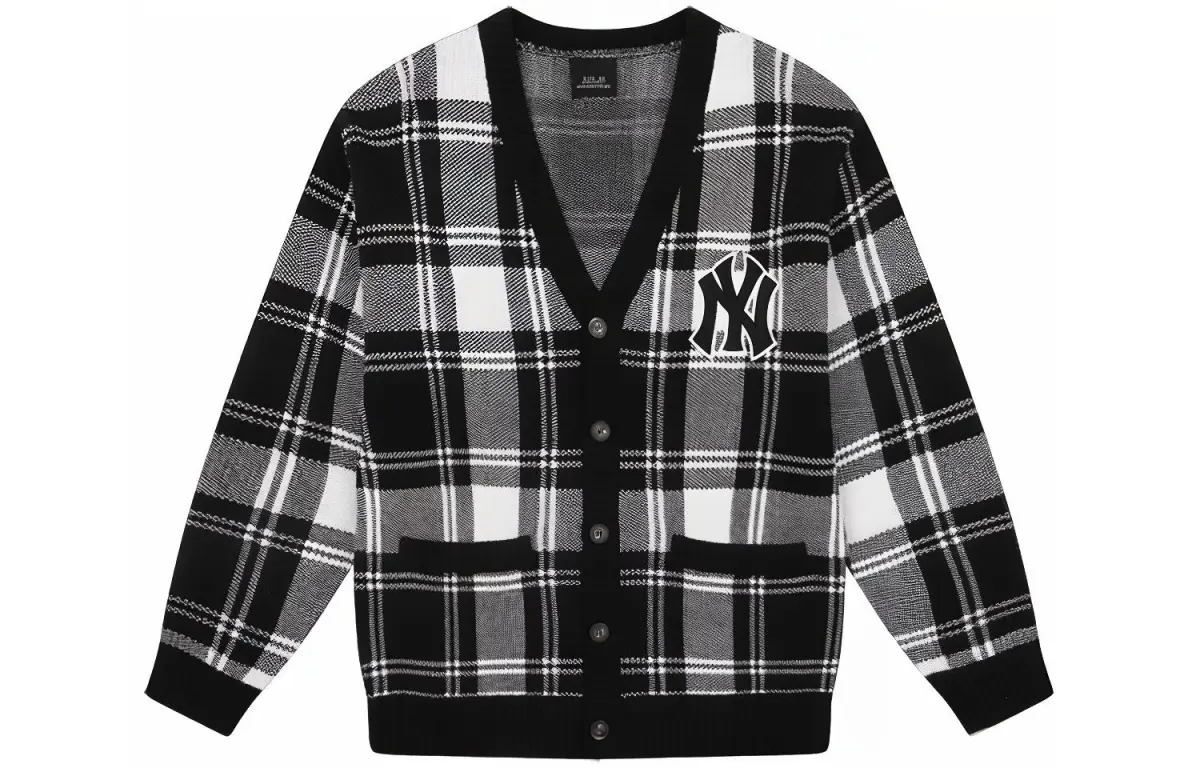 MLB Sweaters Unisex Black V-neck Moderate Cardigan