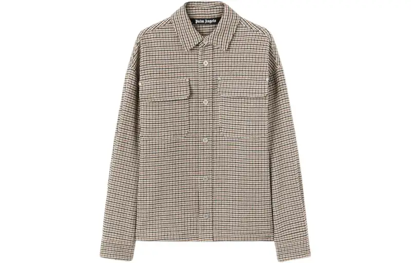 Palm Angels logo-print checked overshirt