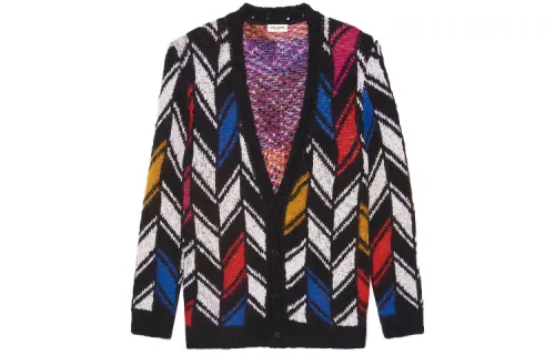 SAINT LAURENT Pre Owned 2010s Pattern Intarsia Cardigan