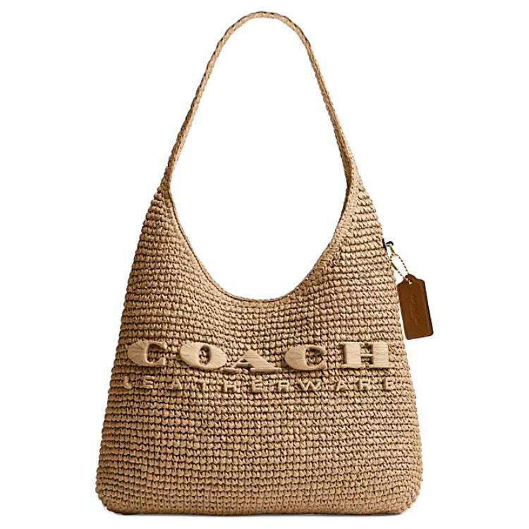 Женская сумка COACH Brooklyn 28 (бежевая)