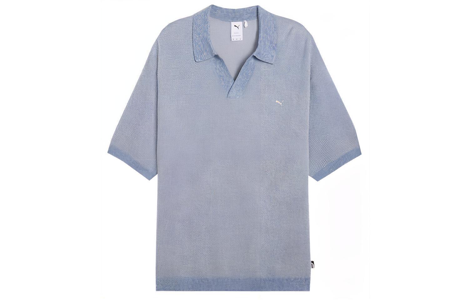 PUMA Basketball Nostalgia Polo Shirts Men's Blue V Neck Moderate Other