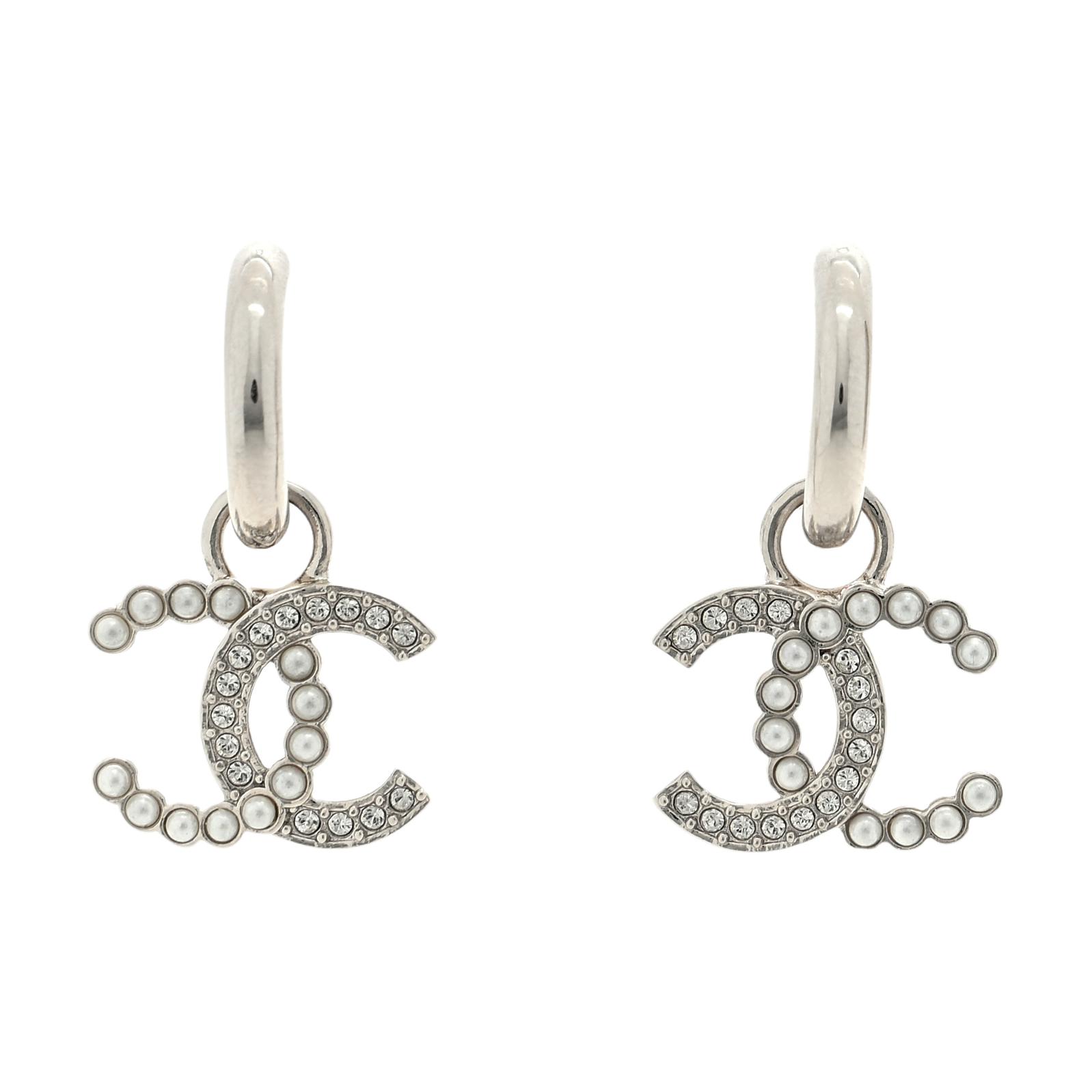 Женские серьги Chanel CHANEL (серебристые)