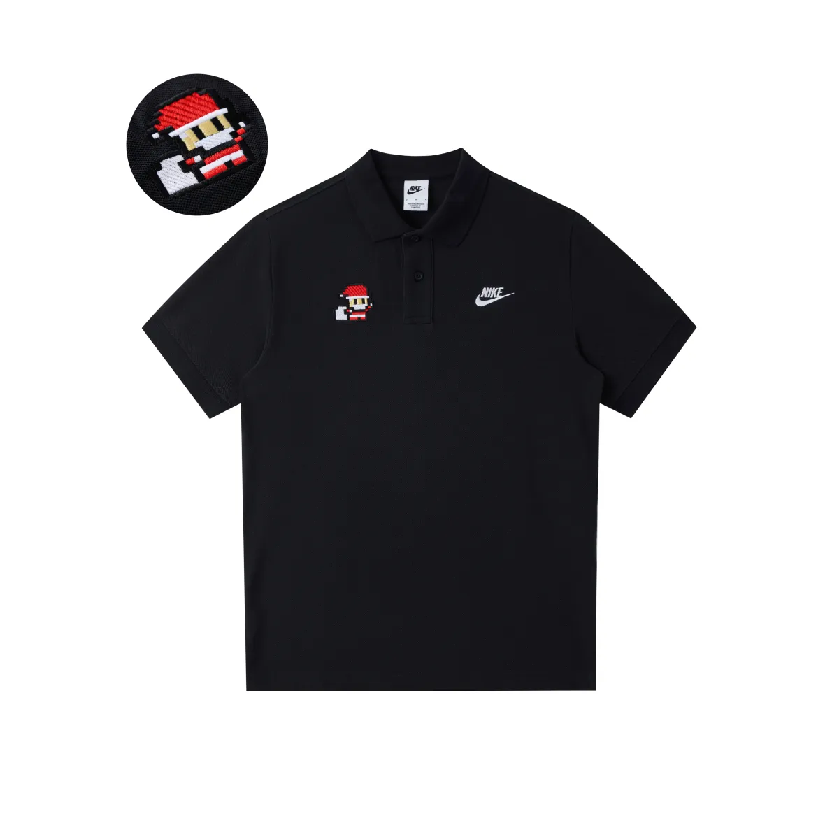 Nike Polo Shirts Unisex Black Polo Collar Moderate Straight Fit