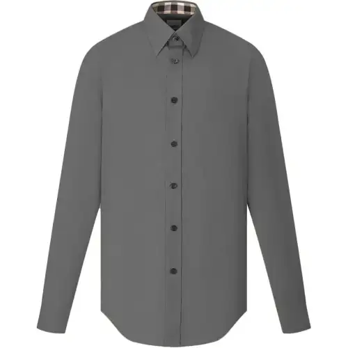 Burberry Shirts Men's Gray Lapel Moderate Other