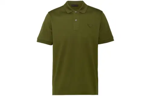 Prada Triangle-Logo Short-Sleeved Polo Shirt