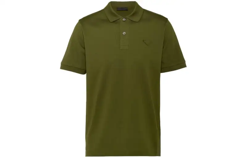 Prada Triangle-Logo Short-Sleeved Polo Shirt