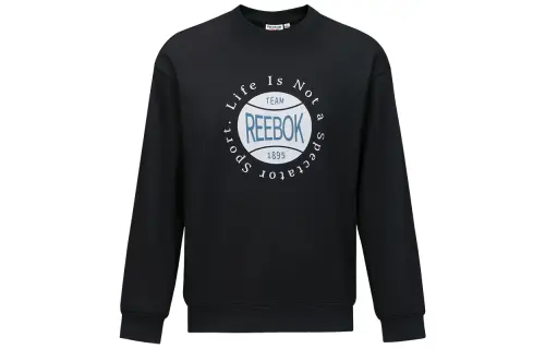 Reebok Sweatshirts Unisex Black Crew Neck Moderate Regular