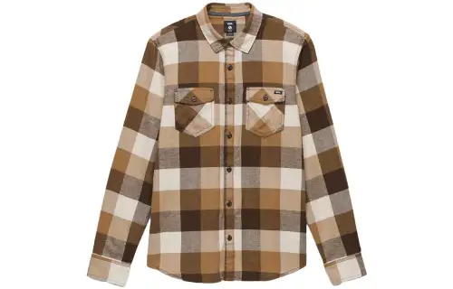 Vans Box Flannel Long Sleeve Buttondown Shirt Men's Taupe