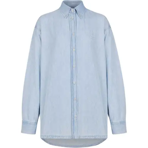 PRADA Shirts Men's Blue Lapel Moderate Other