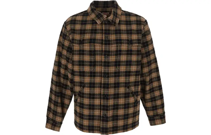 KENZO Logo Patch Checked Overshirt
