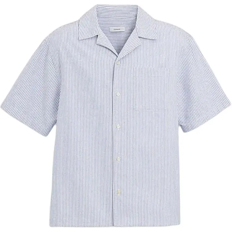 COACH Shirts Men's Blue Cuban Collar Moderate Other