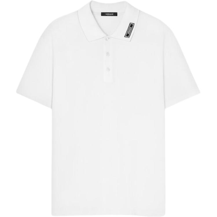 Мужская футболка поло Versace LogoPoloPolo (белая)