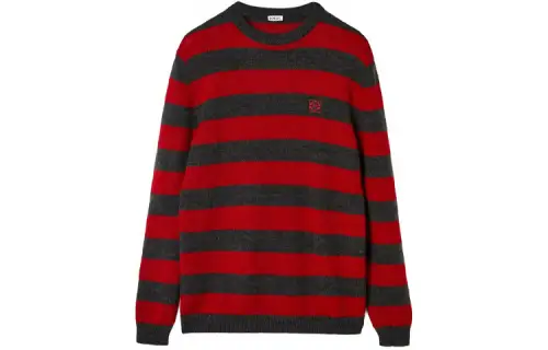 LOEWE Sweaters Men's Red Crew Neck Moderate Base Layer