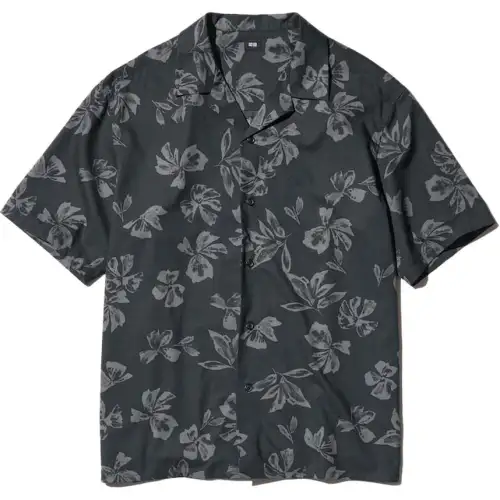 UNIQLO Shirts Men's Black Lapel Thin Other